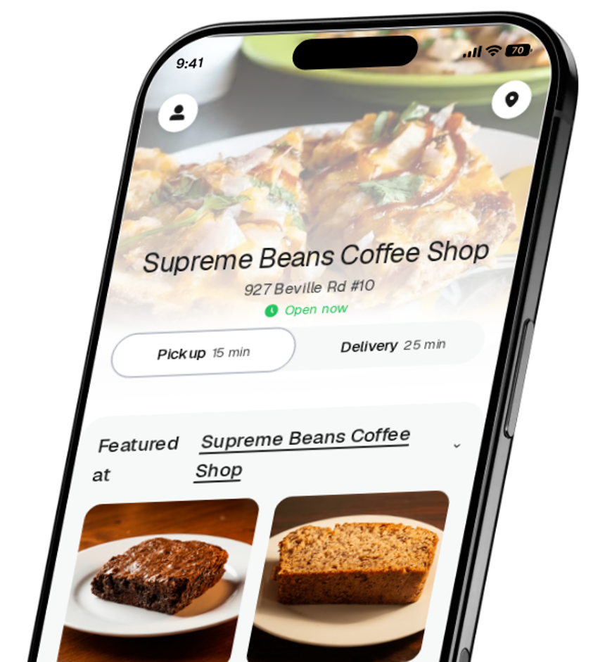 Supreme Beans Coffee Shop app preview